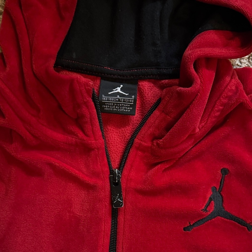 Jordan velvet Hoodie with Black Logo - Picture 2 of 5